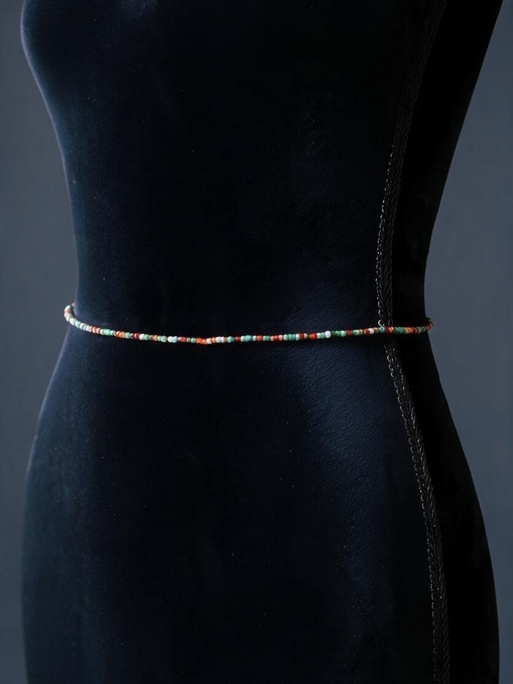 Delicate Multicolor Beaded Waist Chain Belt